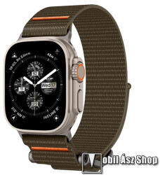 Spigen DURAPRO FLEX okosóra szíj - szövet, állítható - BARNA / NARANCS - Apple Watch Series 1/2/3 42mm / 4/5/6/SE 44mm / 7/8 45mm / Ultra 49mm - AMP05982 (AMP05982)