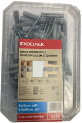 KOELNER K-SL3-UNIFIX8+5060 …. UNIPLUG nylon dübel 8x40mm+ süllyf. csav. 5x60mm (120db/csom) (64505)