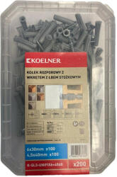 KOELNER K-SL3-UNIFIX6+4540 …. UNIPLUG nylon dübel 6x30mm+ süllyf. csav. 4, 5x40mm (200db/csom) (64504)