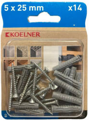 KOELNER UNIPLUG nylon dübel 5x25mm+ süllyf. csav. 3.5x30mm (B-UNIFIX-05+) (64442)