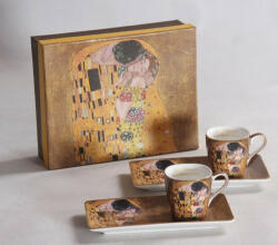 P&P Import Porceláncsésze oldaltálcával 50ml, 2 személyes, Klimt: The Kiss