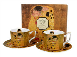 Duo Gift Porceláncsésze+alj, 270ml, 2 személyes, dobozban, Klimt: The Kiss