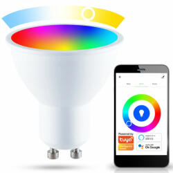 Polux GU10 LED izzó 5.5W 400lm RGB GOLDLUX (Polux) Smart WiFi TUYA (SANTUY0210)