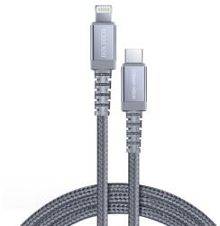 Dux Ducis X2 adatkábel és töltő (Type-C - lightning 8pin, 2000 mAh, PD gyorstöltés támogatás, 100cm, MFi) SZÜRKE Apple iPhone 7 4.7, Apple iPhone 7 Plus 5.5, Apple IPAD mini 4, Apple IPAD Pro (GP-91411)