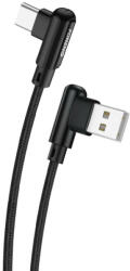 Foneng X70 ferde USB-C kábel, 3A, 1m (fekete)