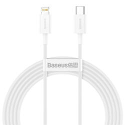 Baseus USB-C kábel a Lightning Baseus Superior sorozathoz, 20 W, PD, 2 m (fehér)