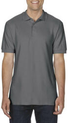 Gildan Prémium dupla piké kötésű galléros férfi póló, Gildan GI85800, Charcoal-XL (gi85800ch-xl)