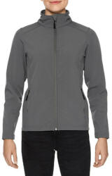 Gildan Karcsúsított softshell cipzáros női dzseki, Gildan GILSS800, Charcoal-M (gilss800ch-m)