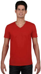 Gildan V-nyakú rövid ujjú pamut póló, Gildan GI64V00, Red-XL (gi64V00re-xl)
