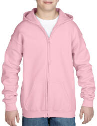 Gildan Cipzáros kapucnis gyerekpulóver, Gildan GIB18600, Light Pink-M (giB18600lp-m)