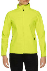Gildan Karcsúsított softshell cipzáros női dzseki, Gildan GILSS800, Safety Green-XL (gilss800sfg-xl)