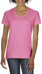Gildan Rövid ujjú V-nyakú női póló, Gildan GIL4100V, Azalea-M (giL4100Vaz-m)