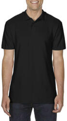 Gildan Softstyle dupla piké galléros póló, Gildan GI64800, Black-M (gi64800bl-m)