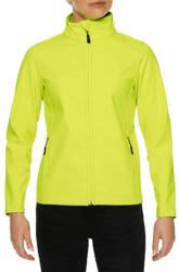 Gildan Karcsúsított softshell cipzáros női dzseki, Gildan GILSS800, Safety Green-L (gilss800sfg-l)