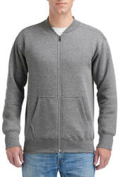 Gildan Vastag cipzáros pulóver kenguruzsebbel, Gildan GIHF700, Graphite Heather-S (gihf700gph-s)