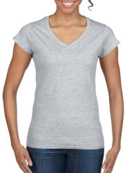 Gildan Softstyle V-nyakú testhez álló rövid ujjú női póló, Gildan GIL64V00, RS Sport Grey-2XL (giL64V00sp-2xl)