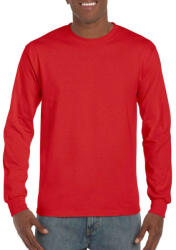Gildan Hosszú ujjú pamut póló kerek nyakkivágással, Gildan GIH400, Sport Scarlet Red-2XL (gih400ssr-2xl)