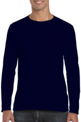 Gildan Softstyle hosszú ujjú pamut póló, Gildan GI64400, Navy-XL (gi64400nv-xl)