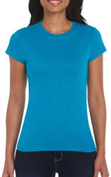 Gildan Softstyle testhez álló rövid ujjú női póló, Gildan GIL64000, Antique Sapphire-L (giL64000ans-l)