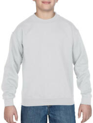 Gildan Kereknyakú gyerekpulóver, Gildan GIB18000, White-XS (giB18000wh-xs)