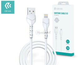 DEVIA USB - Lightning adat- és töltőkábel 1 m-es vezetékkel - Devia Kintone Cable V2 Series for Lightning - 5V/2.1A - fehér - bluedigital