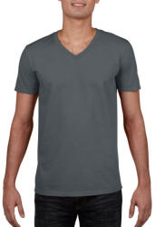 Gildan V-nyakú rövid ujjú pamut póló, Gildan GI64V00, Charcoal-2XL (gi64V00ch-2xl)