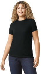 Gildan A-vonalú oldalvarrott kereknyakú női póló, Gildan GIL67000, Pitch Black-S (gil67000pbl-s)