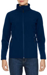 Gildan Karcsúsított softshell cipzáros női dzseki, Gildan GILSS800, Navy-2XL (gilss800nv-2xl)
