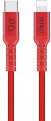 WIWU adatkábel és töltő (Type-C - lightning 8pin, PD gyorstöltés támogatás, 100cm, MFi engedélyes) PIROS Apple iPhone 7 4.7, Apple iPhone 7 Plus 5.5, Apple IPAD mini 4, Apple IPAD Pro 12.9 (2 (WP101_R)