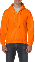 Gildan Cipzáras kenguru zsebes kapucnis pulóver, Gildan GI18600, S. Orange-XL (gi18600sfo-xl)