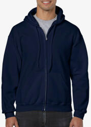 Gildan Cipzáras kenguru zsebes kapucnis pulóver, Gildan GI18600, Navy-4XL (gi18600nv-4xl)
