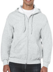 Gildan Cipzáras kenguru zsebes kapucnis pulóver, Gildan GI18600, Ash-2XL (gi18600as-2xl)