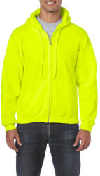 Gildan Cipzáras kenguru zsebes kapucnis pulóver, Gildan GI18600, Safety Green-2XL (gi18600sfg-2xl)