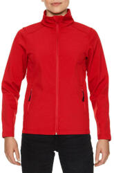 Gildan Karcsúsított softshell cipzáros női dzseki, Gildan GILSS800, Red-2XL (gilss800re-2xl)