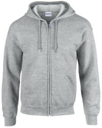 Gildan Cipzáras kenguru zsebes kapucnis pulóver, Gildan GI18600, Sport Grey-L (gi18600sp-l)