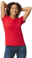 Gildan Softstyle kereknyakú rövid ujjú női póló, Gildan GIL65000, Red-2XL (gil65000re-2xl)