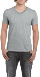 Gildan V-nyakú rövid ujjú pamut póló, Gildan GI64V00, RS Sport Grey-XL (gi64V00sp-xl)
