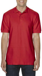 Gildan Prémium dupla piké kötésű galléros férfi póló, Gildan GI85800, Red-XL (gi85800re-xl)