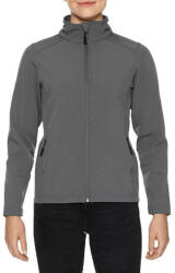 Gildan Karcsúsított softshell cipzáros női dzseki, Gildan GILSS800, Charcoal-L (gilss800ch-l)