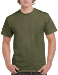 Gildan Előmosott kerek nyakkivágásu ultra póló, Gildan GI2000, Military Green-L (gi2000mi-l)