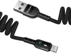 Mcdodo USB Lightning kábel, Mcdodo CA-6410, rugós, 1, 8m (fekete)