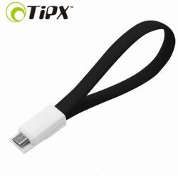 TiPX Micro usb adatkábel, fekete, mágneses, (22cm, nagy sebességű) TiPX