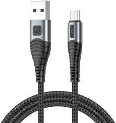 Vipfan USB-Micro USB kábel Vipfan X10, 3A, 1, 2m, fonott (fekete) - bluedigital