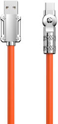 Dudao Szögletes kábel USB - USB C 120W forgatás 180° Dudao 120W 1m - narancs színű