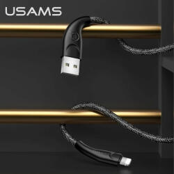 USAMS kábel fonott U41 lightning 1m 2A fekete SJ391USB01 (US-SJ391) gyorstöltés