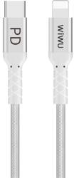 WIWU adatkábel és töltő (Type-C - lightning 8pin, PD gyorstöltés támogatás, 100cm, MFi engedélyes) SZÜRKE Apple iPhone 7 4.7, Apple iPhone 7 Plus 5.5, Apple IPAD mini 4, Apple IPAD Pro 12.9 (WP101_G)