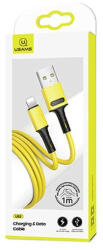 USAMS kábel U52 lightning 2A gyorstöltés 1m sárga SJ434USB03 (US-SJ434)
