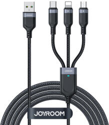 JOYROOM Multi-Use Series 3 az 1-ben kábel S-1T3018A18 Lightning USB-C micro USB 30 cm - fekete
