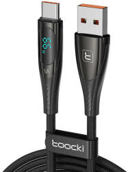 Toocki töltőkábel USB A-C 1m 66W (fekete)