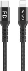 WIWU adatkábel és töltő (Type-C - lightning 8pin, PD gyorstöltés támogatás, 100cm, MFi engedélyes) FEKETE Apple iPhone 7 4.7, Apple iPhone 7 Plus 5.5, Apple IPAD mini 4, Apple IPAD Pro 12.9 ( (WP101_B)